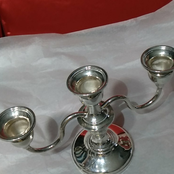 Sterling Silver Three Arm Detachable Candelabra - Picture 5 of 8